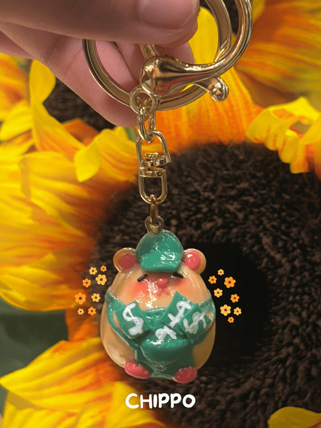 CHIPPO the Server- Handmade Hamster Keychain